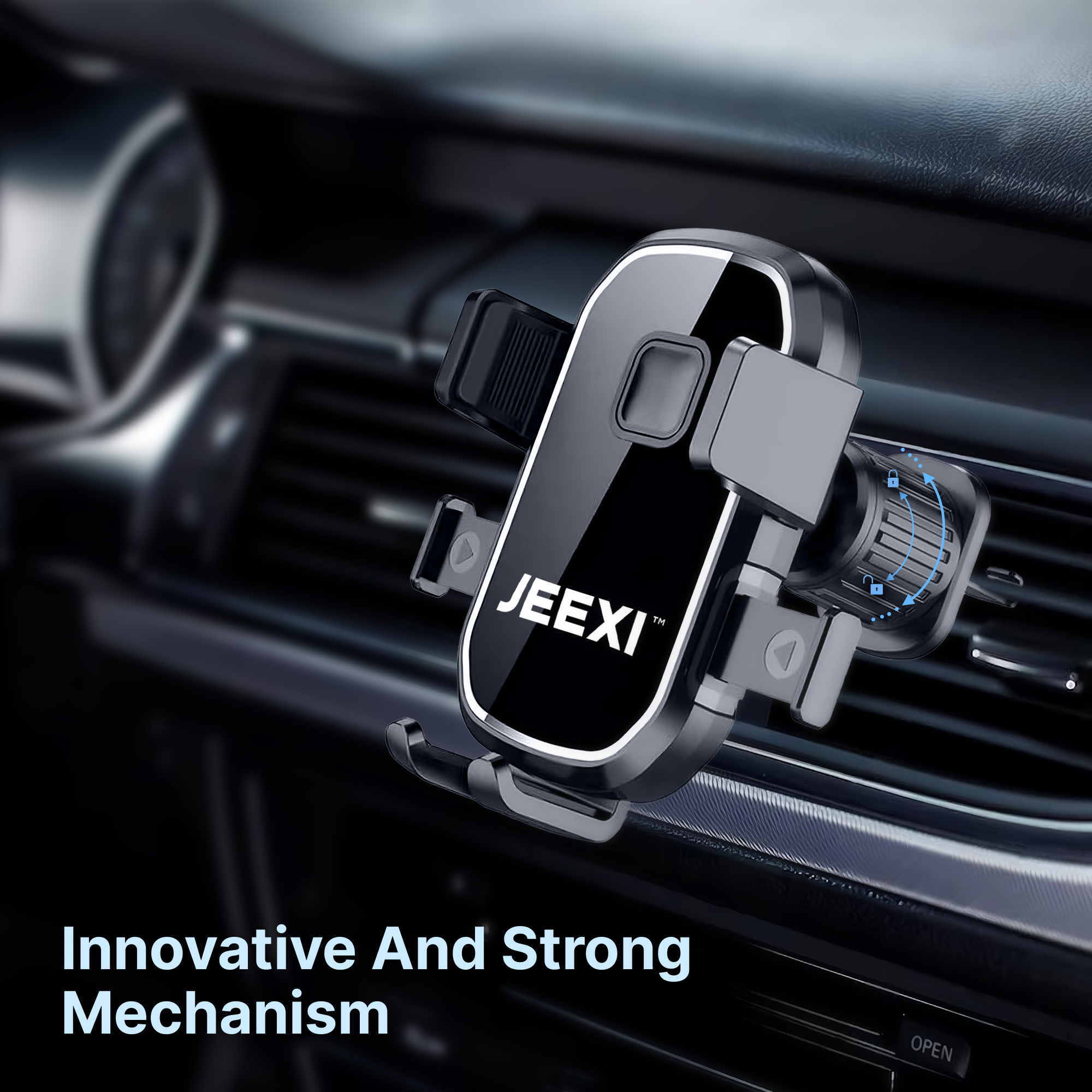 JEEXI Strong Phone Holder Car Mount, Super Powerful Suction Dashboard Windshield Cellphone Holder, Hands Free Universal Air 3