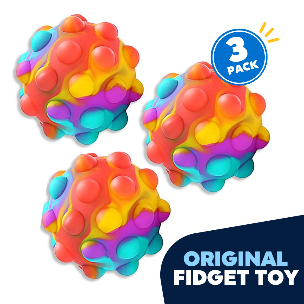 NEW_Push Pop Bubble Balls - 3 Pack of Rainbow Colors Sensory Fidget Toy, Silicone Stress Reliever Toy, Squeeze Sensory Toy, Christmas Gift for Adult Kids - Xmas