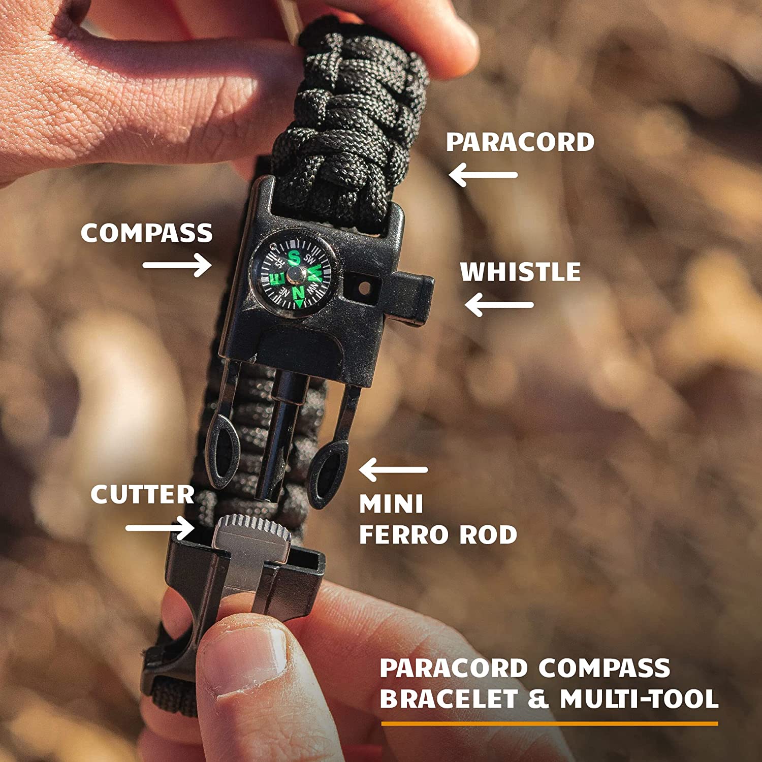 Survival Ferro Rod Fire Starter Kit & Backpacking Multitool2