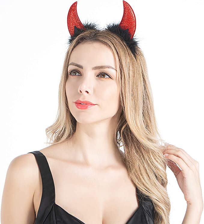 thumbnail image 2 of Maleficent Horns MOSTORY Black Devil Horns Headband - Large Demon Horns Hairband Dark Ox Horn Headband For Women Men Renaissance Accessory Renfaire Halloween Cosplay At Women's Clothing Store Horns Costume 2 of 12