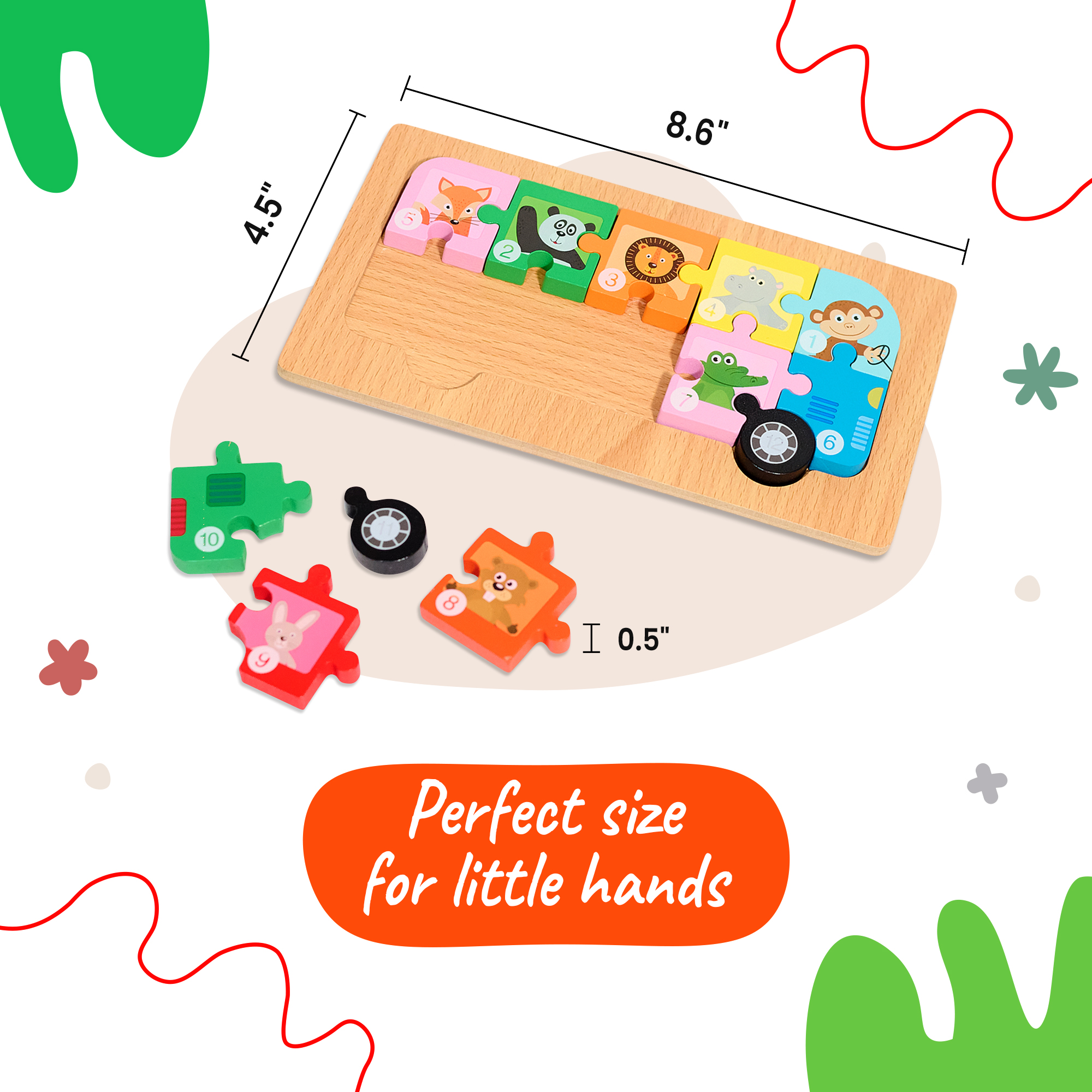 4 Pack - Montessori Wooden Puzzles + Coloring Book for Toddlers 2 3 4 5 Years Old, Vehicles Jigsaw Learning Toys for Kids, Children, Early Educational Co3