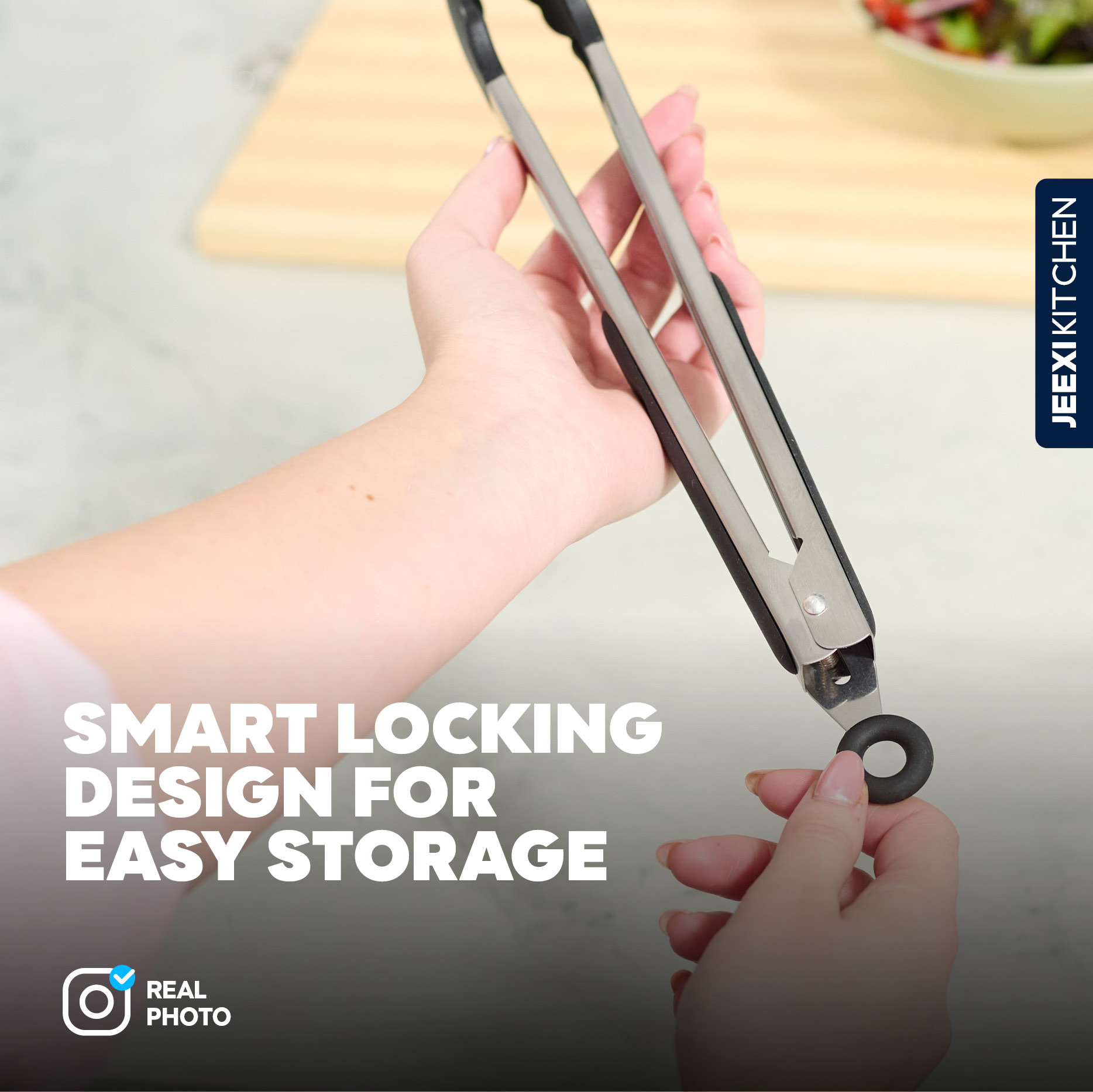 Black Kitchen Tongs for Cooking with Silicone Tips Stainless Steel Tongs 450℉ Locking Set 3, Cooking Serving Grilling Barbecuing Salads Kitchen 3