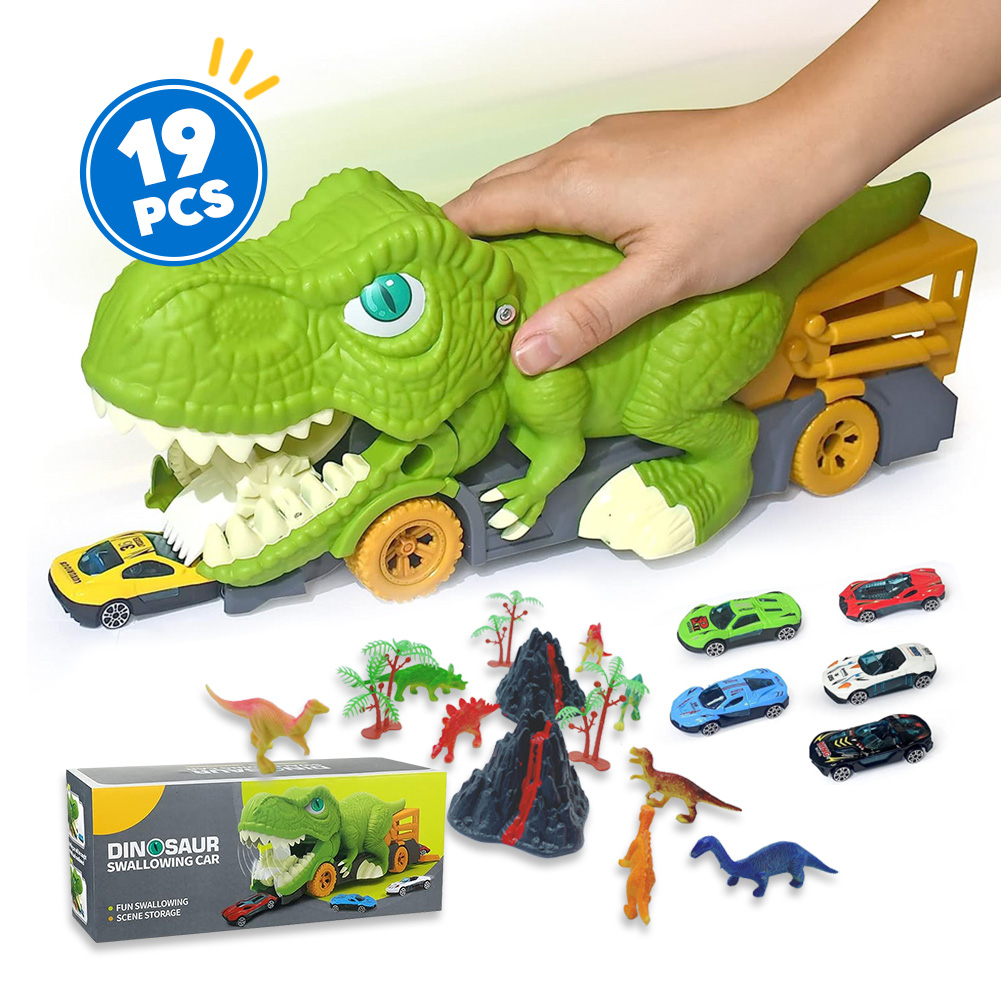 Dinosaur Eating Cars Transport Truck Carrier Toys for 3 Year Old Boys Toys for 4 Year Old Boys,Toy Cars for Boys Age 4-7,Monster Trucks for Boys,Dinosaur Toys for Kids 3-5