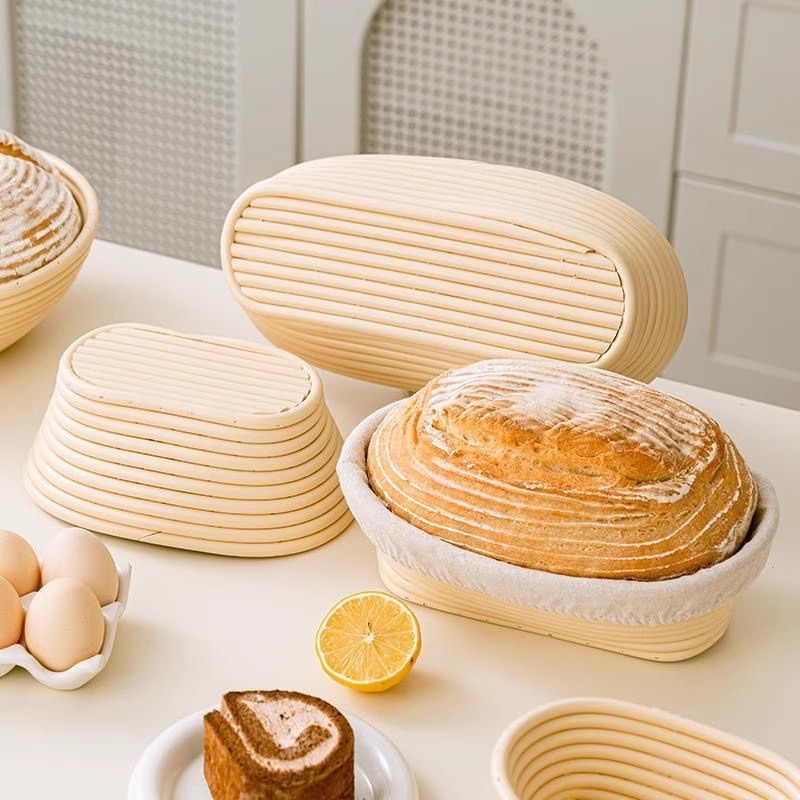 JEEXI Complete Sourdough Bread Baking Kit – 9 & 10 Banneton Proofing Baskets with Linen Liners, Bread Lame with 5 Blades & Leather Cover, Dough Scraper 3
