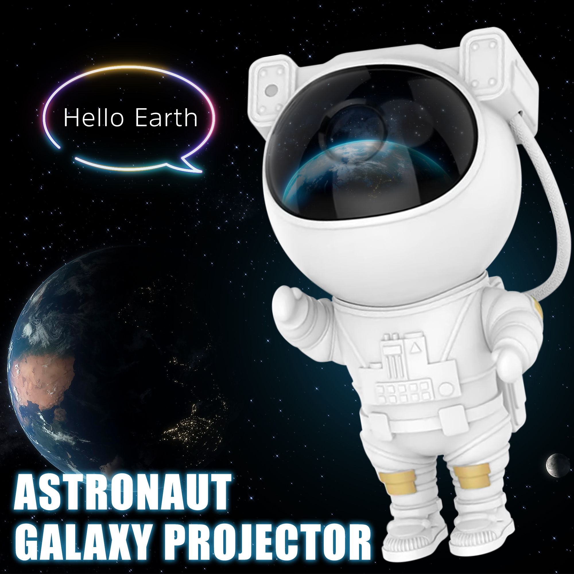 JEEXI Star Projector Galaxy Night Light - Astronaut Space Projector, Starry Nebula Ceiling LED Lamp with Timer and Remote, Kids Room Decor 2