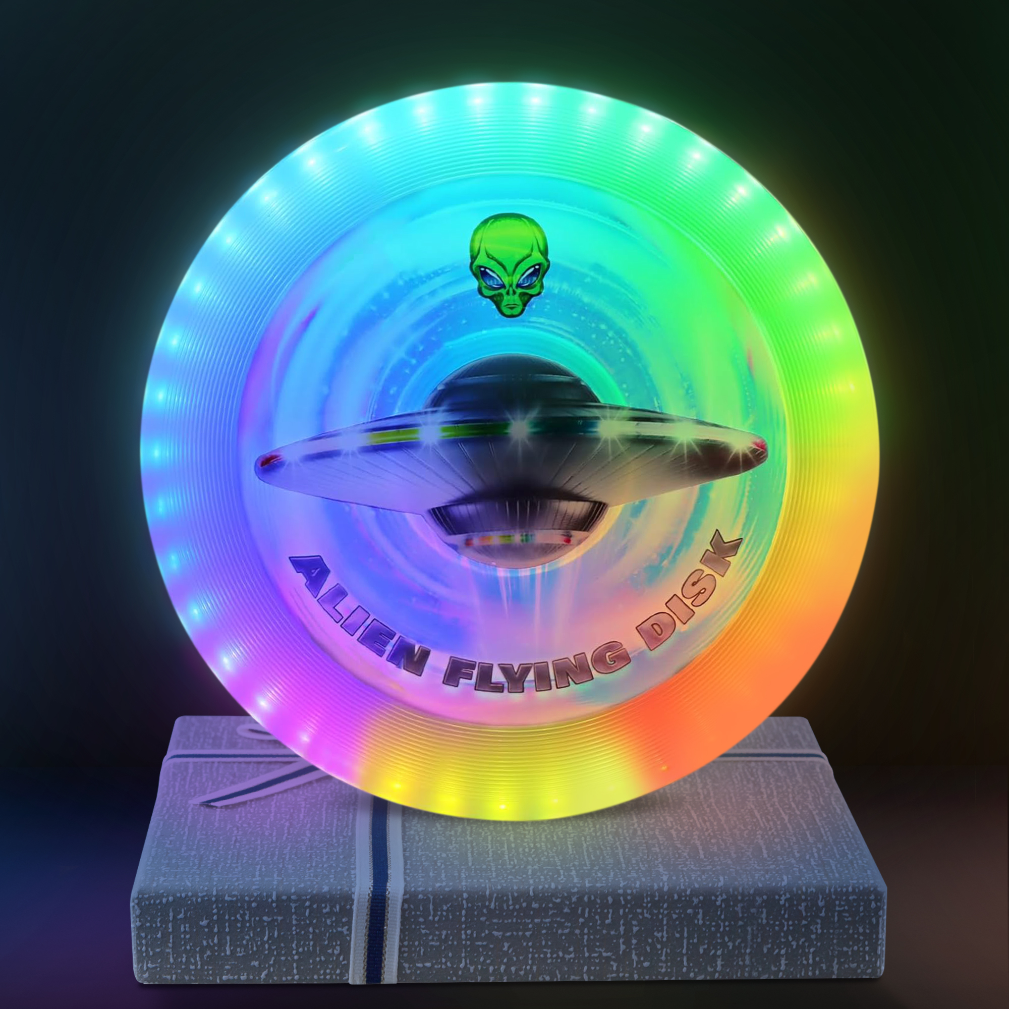 JEEXI Original LED Frisbee - Glow in The Dark Flying Disc with 38 LEDs, 12 Lighting Modes, Light-Up Frisbee for Outdoor Night Game Toy